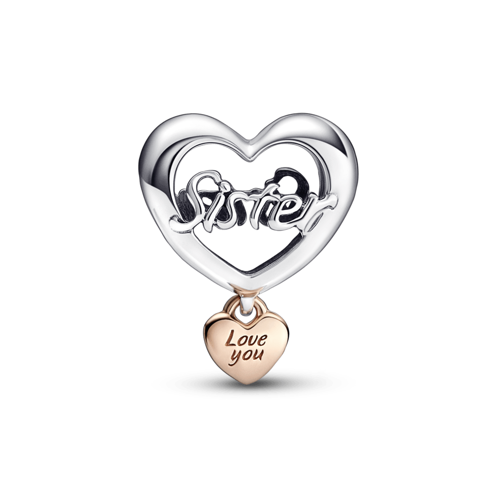 Love You Sister Heart Charm pakabukas - Pandora Lietuva