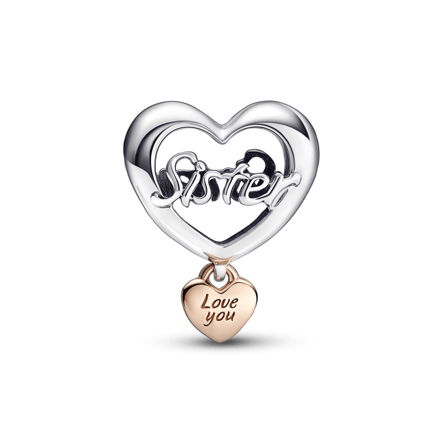 Love You Sister Heart Charm pakabukas - Pandora Lietuva