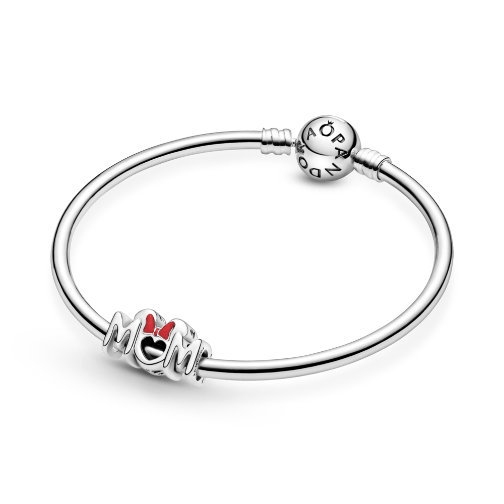 Mamai skirtas karoliukas su Disnėjaus pelytės Minės kaspinėliu - Pandora Lietuva