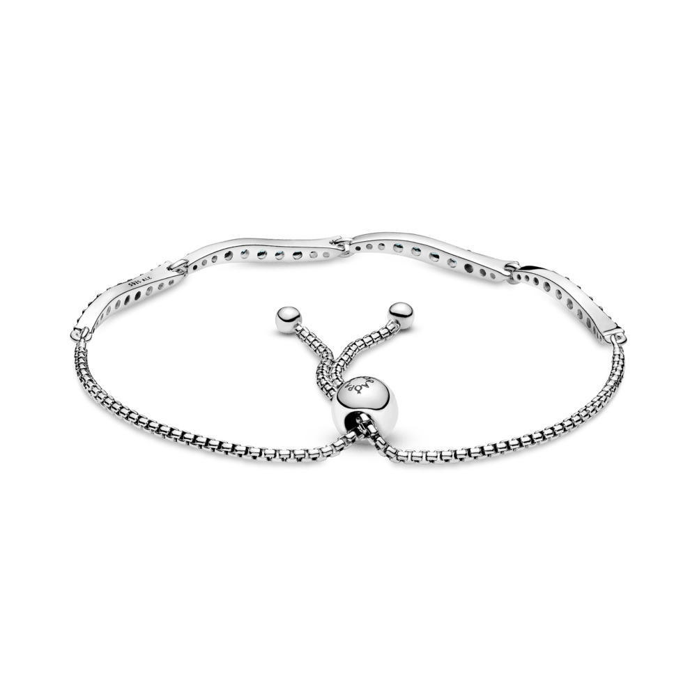 Mėlyna banguota apyrankė su slankiuoju užsegimu - Pandora LT