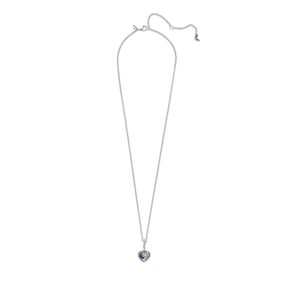 Mėlynojo mėnulio ir žvaigždžių širdies pakabukas - Pandora Lietuva