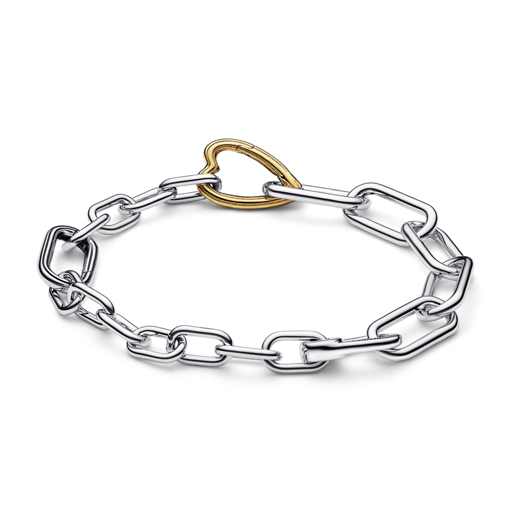 Pandora ME dviejų atspalvių širdies grandžių grandinėlės apyrankė - Pandora LT