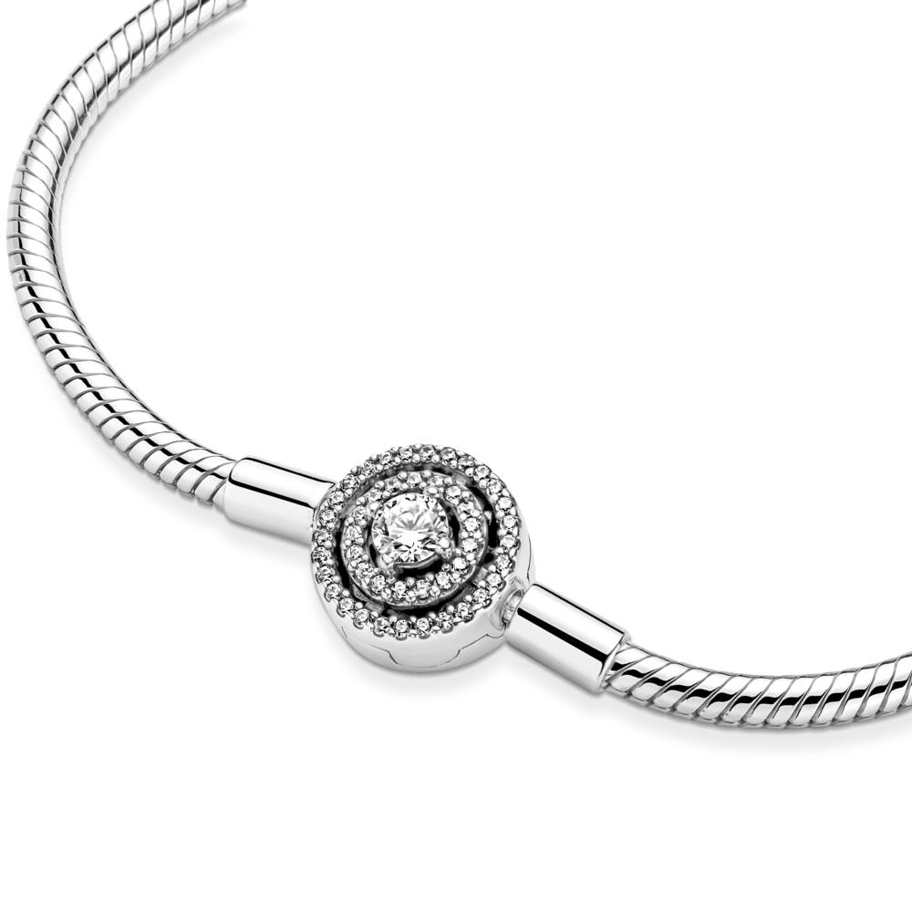 Pandora Moments gyvatės pynimo grandinėlės apyrankė su aureolės formos užsegimu - Pandora Lietuva