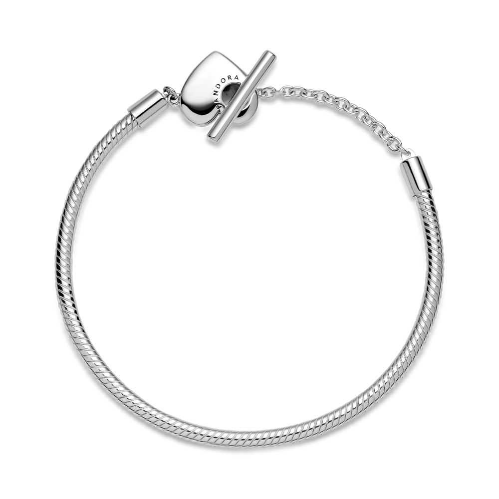 Pandora Moments T-juostos gyvatės pynimo grandinėlės apyrankė su širdele - Pandora LT