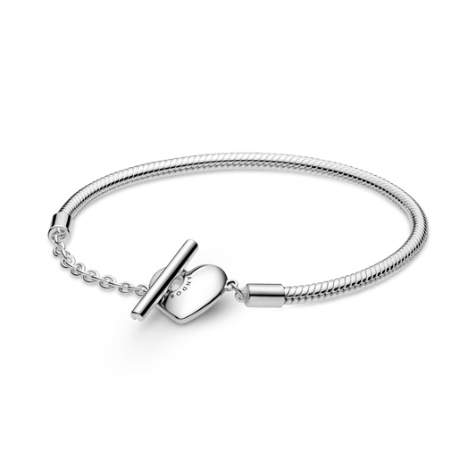 Pandora Moments T-juostos gyvatės pynimo grandinėlės apyrankė su širdele - Pandora LT