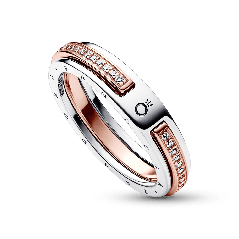 Pandora Signature Dvispalvis Logo ir Pavé Žiedas - Pandora Lietuva