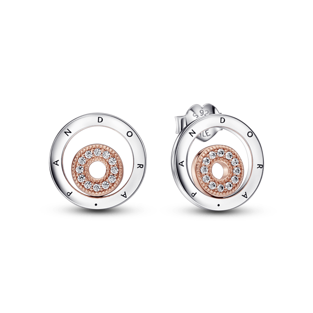 Pandora Signature Two-tone Logo Circles Stud Earrings auskarai - Pandora LT