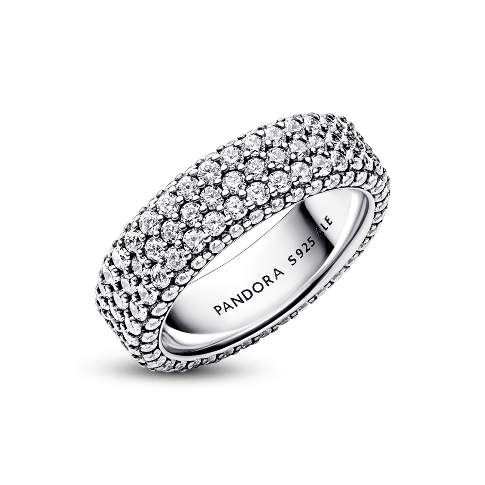 Pandora Timeless Pavé Triple-row žiedas su trimis eilutėmis - Pandora Lietuva