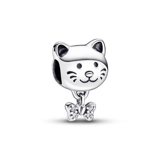 Pet Cat & Bow Charm pakabukas - Pandora Lietuva