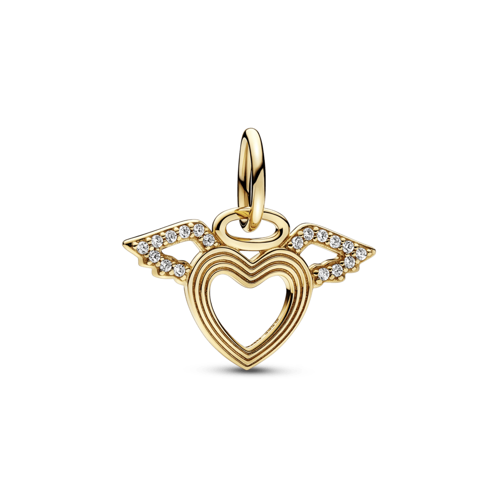 Širdies ir angelo sparnų kabantis charm - Pandora Lietuva