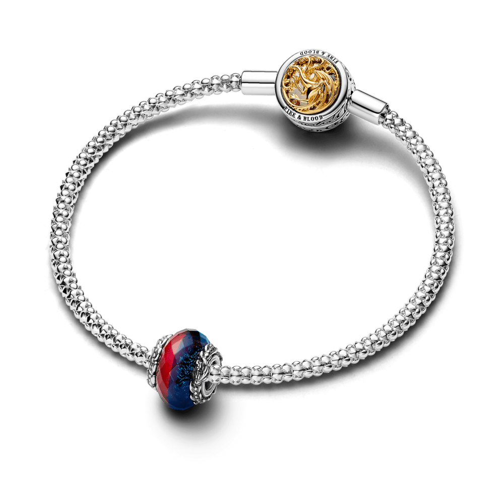 Sostų Karų Ledo ir Ugnies Murano Stiklo Karoliukas - Pandora Lietuva