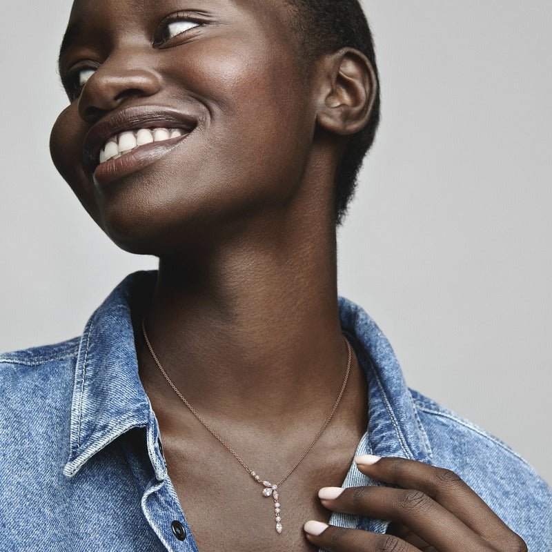 Sparkling Herbarium Cluster Drop Collier Necklace vėrinys - Pandora LT