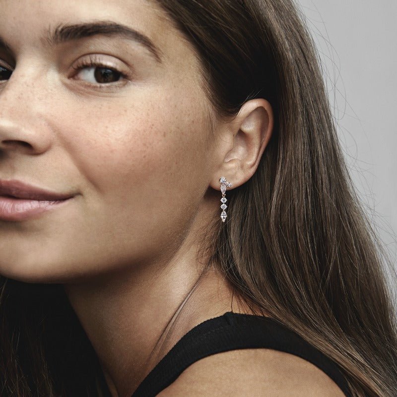 Sparkling Herbarium Cluster Drop Earrings auskarai - Pandora LT