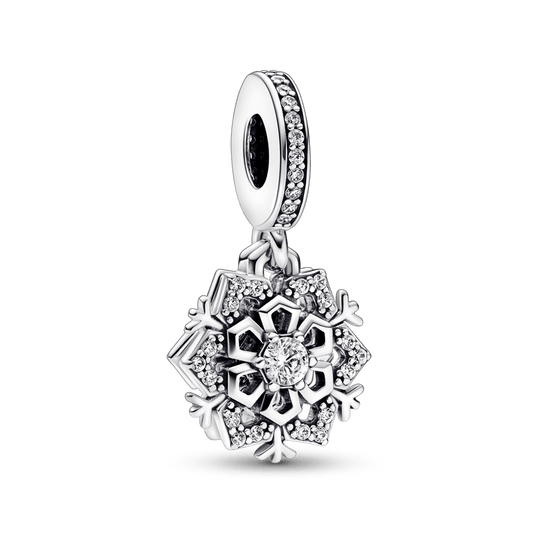 Sparkling Snowflake Double Dangle Charm - Pandora LT