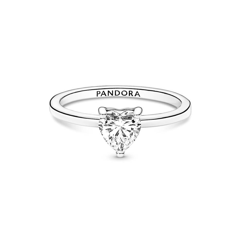 Spindintis žiedas su širdele - Pandora LT