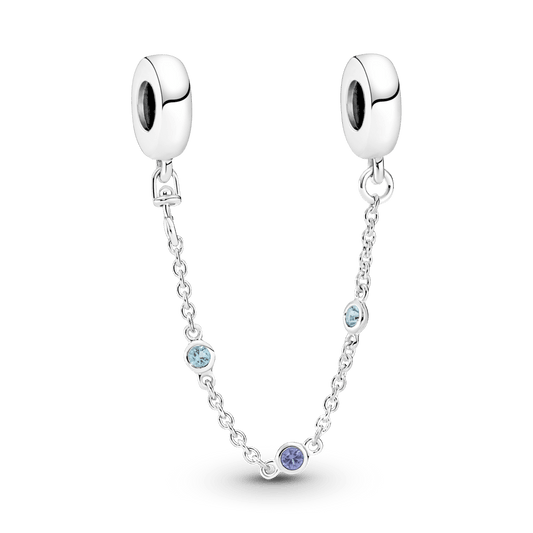 Triguba mėlyno akmens apsaugos grandinė - Pandora LT