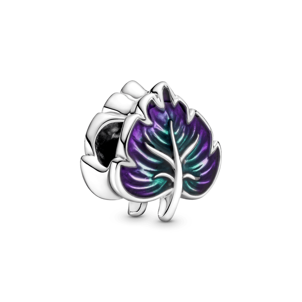 Violetinis ir žalias lapo karoliukas - Pandora LT