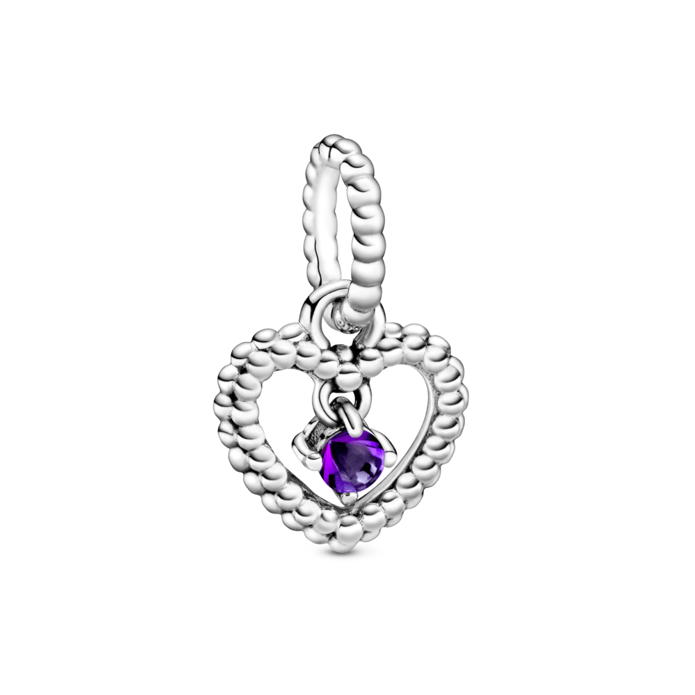 Violetinis širdelės formos kabantis karoliukas - Pandora Lietuva