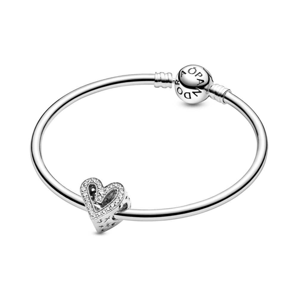 Žaižaruojantis širdelės karoliukas - Pandora Lietuva