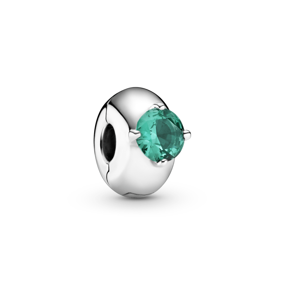 Žaliojo apvalaus soliterio spaustukas - Pandora Lietuva