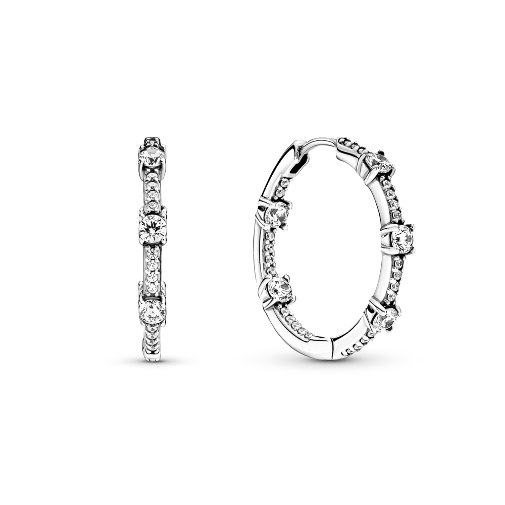 Žėrintys Pavé lankelio formos auskarai - Pandora LT