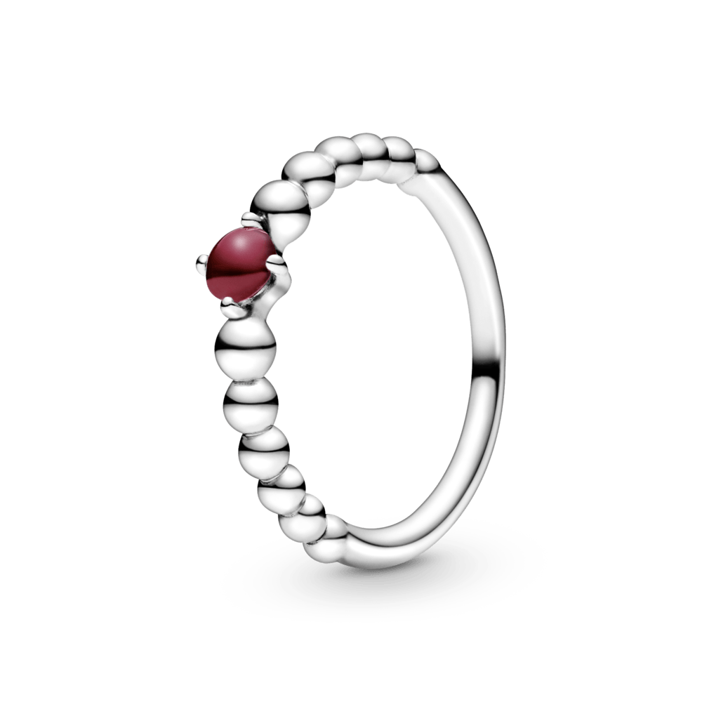 Žiedas su tamsiai raudonu topazu - Pandora LT