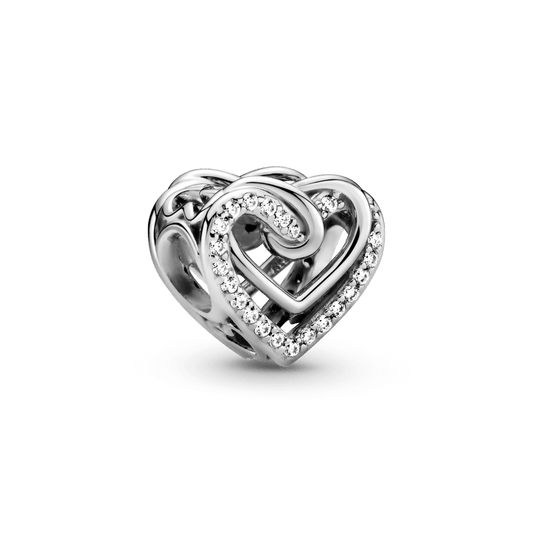 Žvilgantis susipynusių širdžių karoliukas - Pandora LT