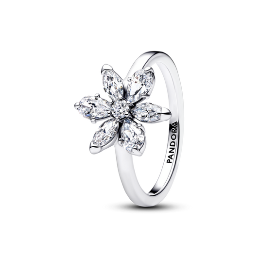 Spindintis herbariumo stiliaus kokteilinis žiedas „Gėlės“