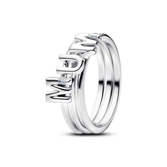 Dalijamas žiedas su žodžiu „Mama“