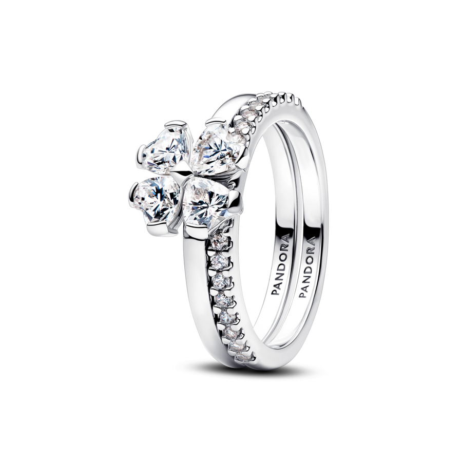 Spindintis dalijamas žiedas „Sėkmę nešantis dobilas“