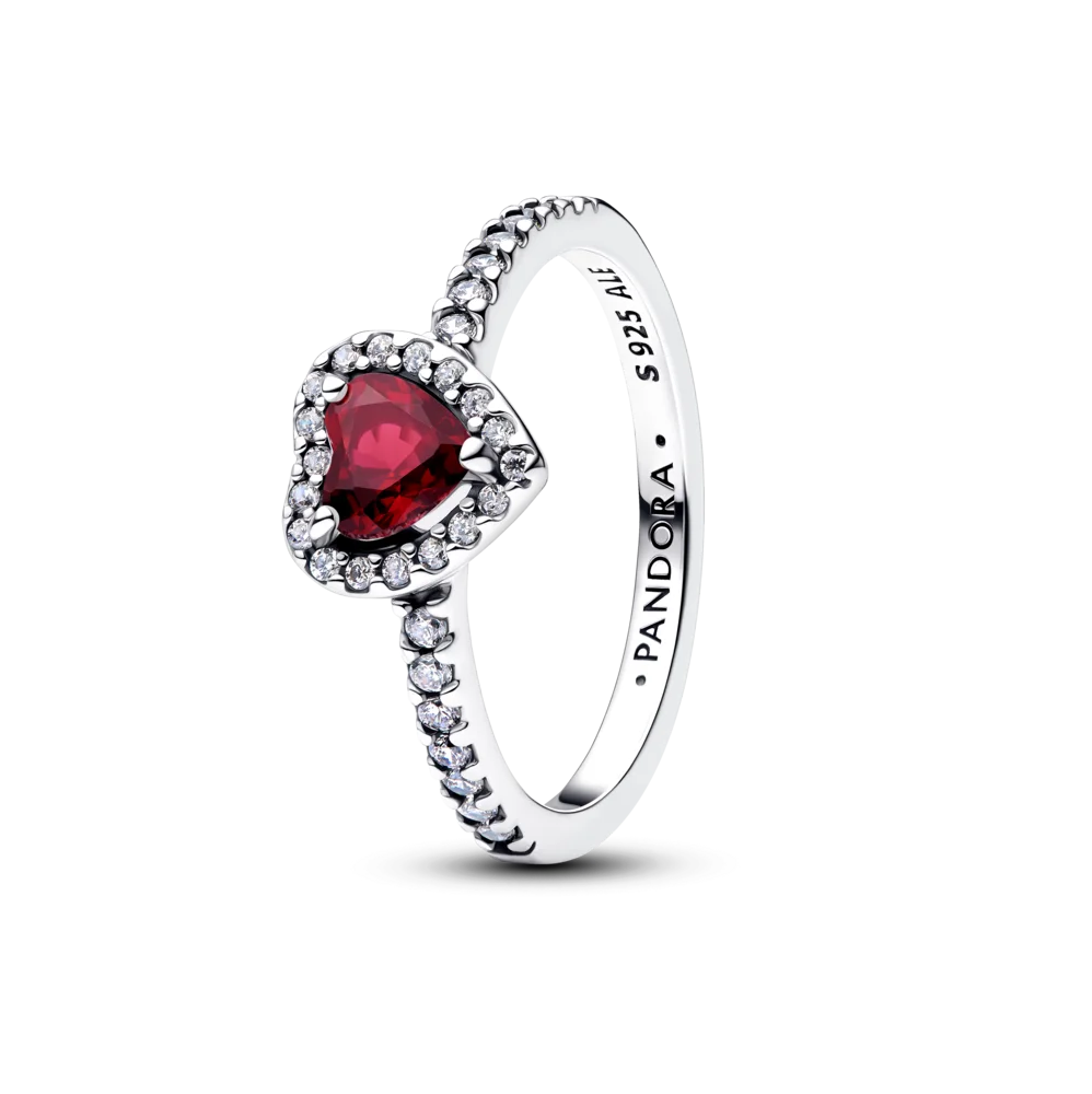 Žiedas „Iškili ryškiai rožinė širdis“