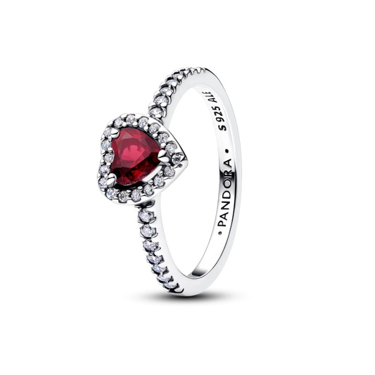 Žiedas „Iškili ryškiai rožinė širdis“