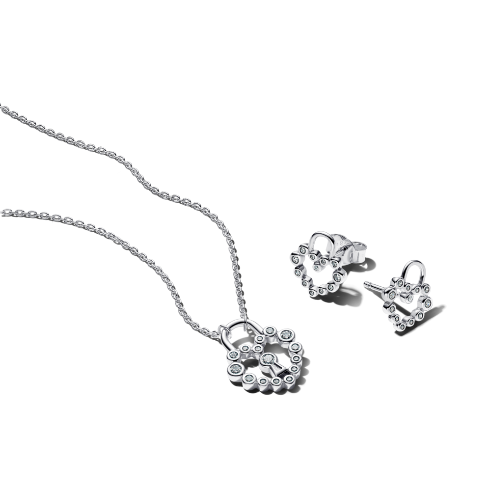 Papuošalų dovanų rinkinys „Spindinti širdies formos spynelė“