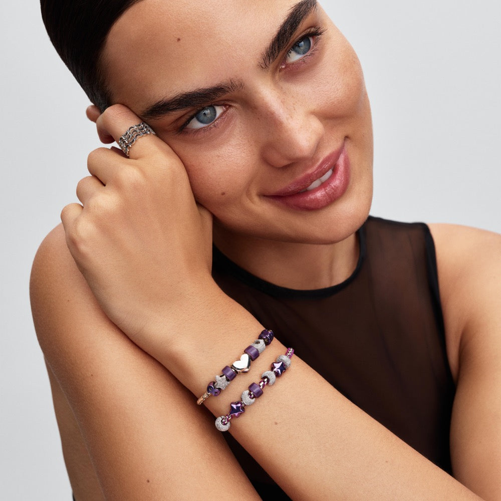 Violetinės žvaigždės formos mini karoliukas