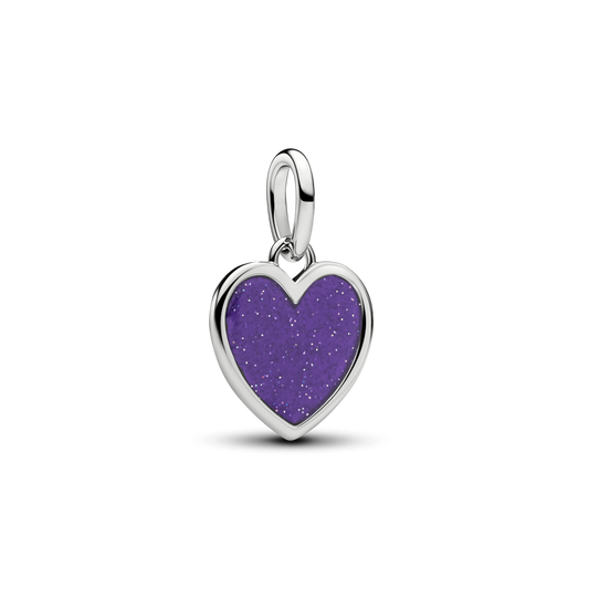 Graviruojamas kabantis violetinės širdies karoliukas