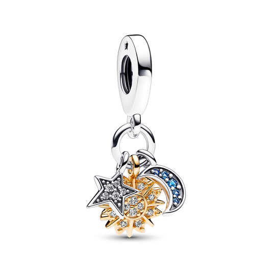 Dviejų atspalvių Celestial Triple Dangle Charm - Pandora Lietuva