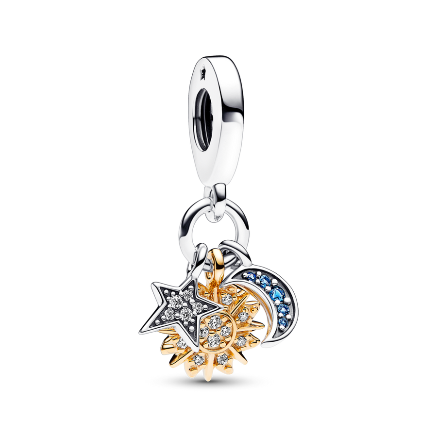 Dviejų atspalvių Celestial Triple Dangle Charm - Pandora Lietuva