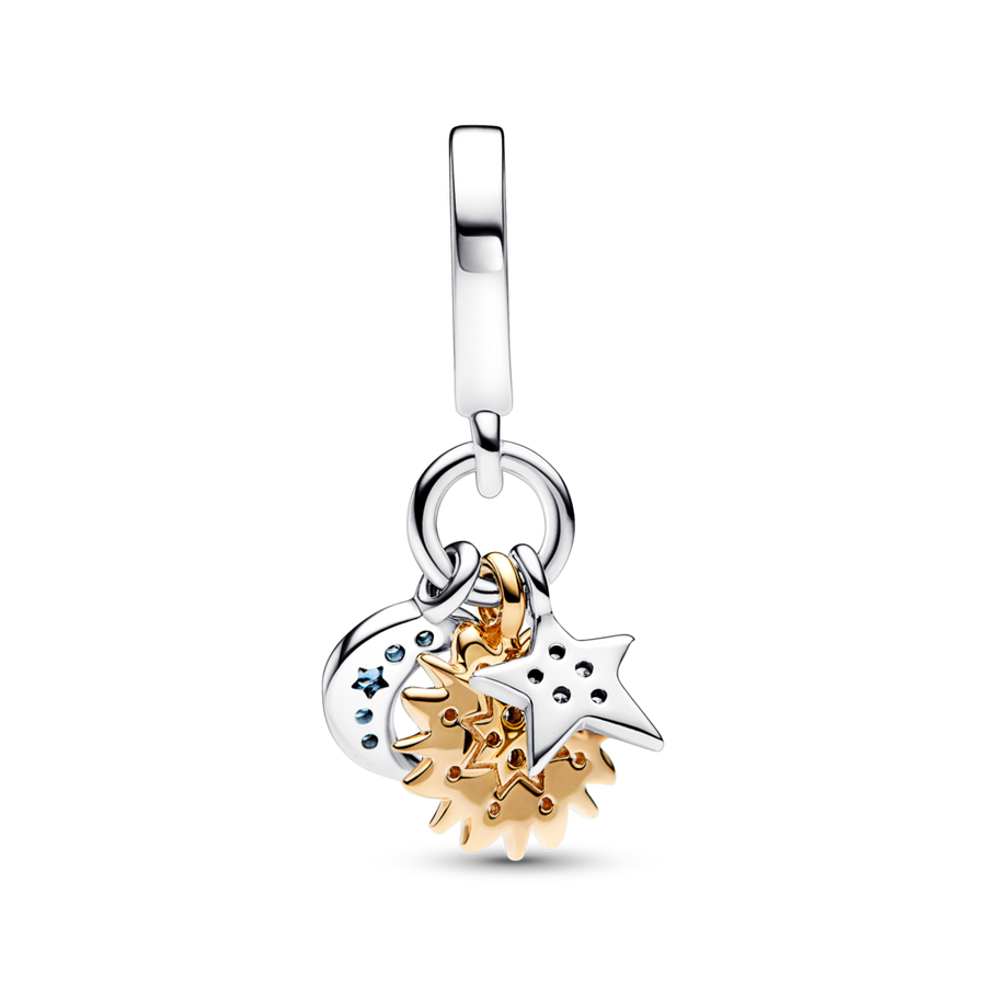 Dviejų atspalvių Celestial Triple Dangle Charm - Pandora Lietuva