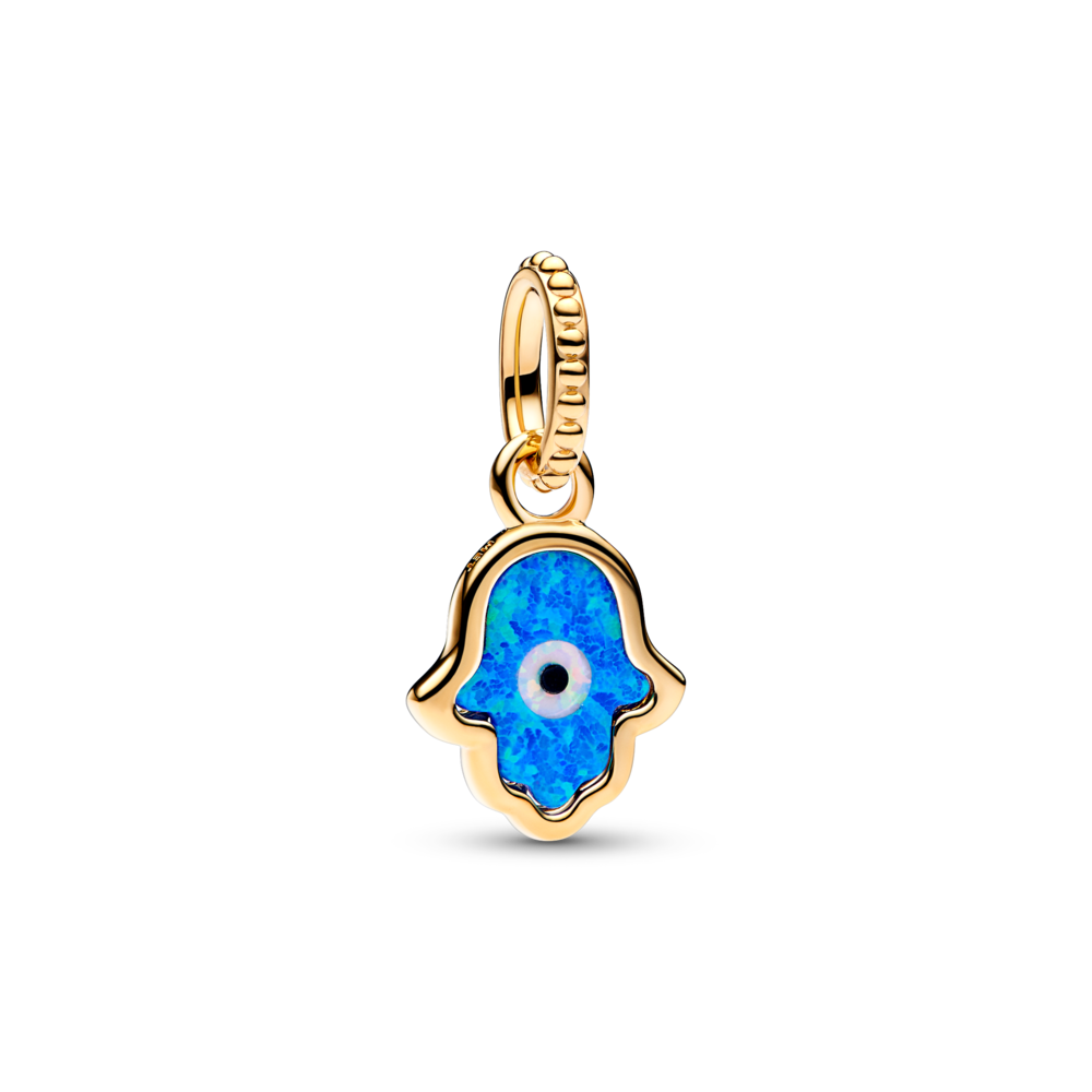 Opalescent Blue Hamsa Hand Dangle Charm - Pandora Lietuva