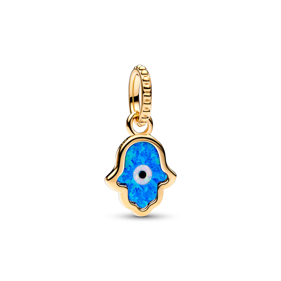 Opalescent Blue Hamsa Hand Dangle Charm - Pandora Lietuva