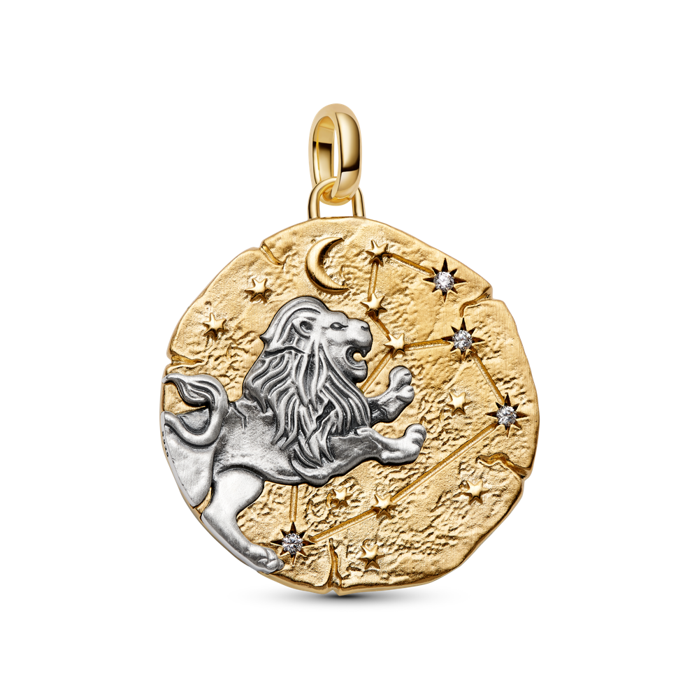Didelis Liūto zodiako ženklo medaliono karoliukas