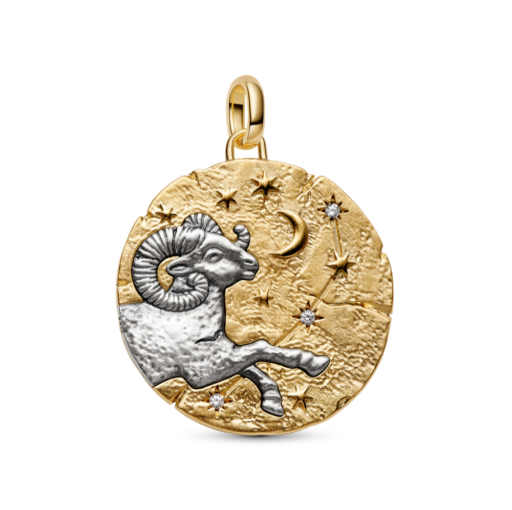 Didelis Avino zodiako ženklo medaliono karoliukas