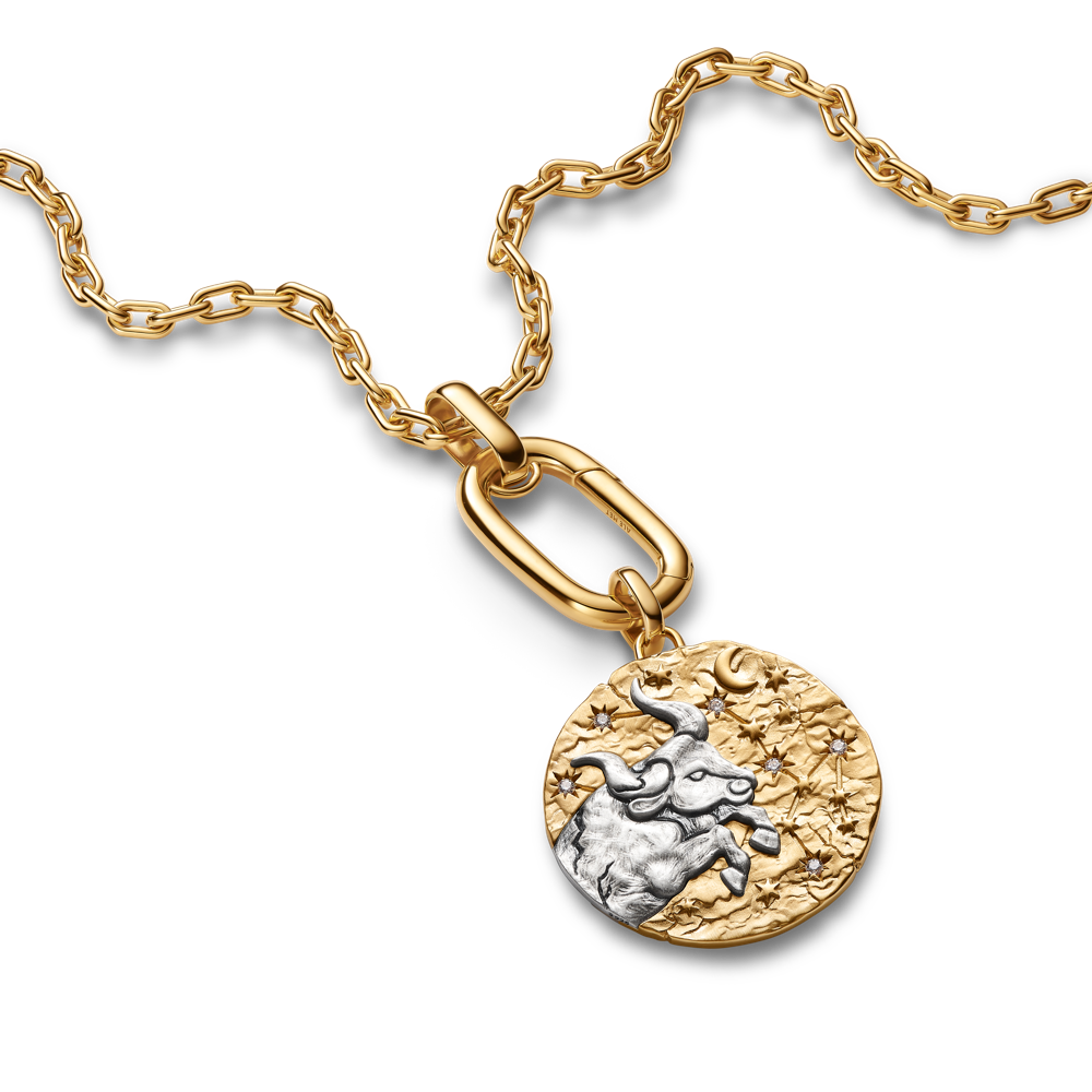 Didelis Jaučio zodiako ženklo medaliono karoliukas