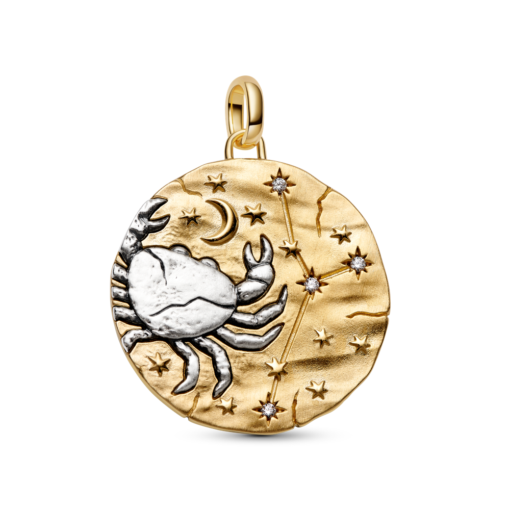 Didelis Vėžio zodiako ženklo medaliono karoliukas