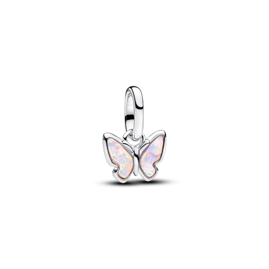 Mini kabantis karoliukas „Rožinis drugelis“