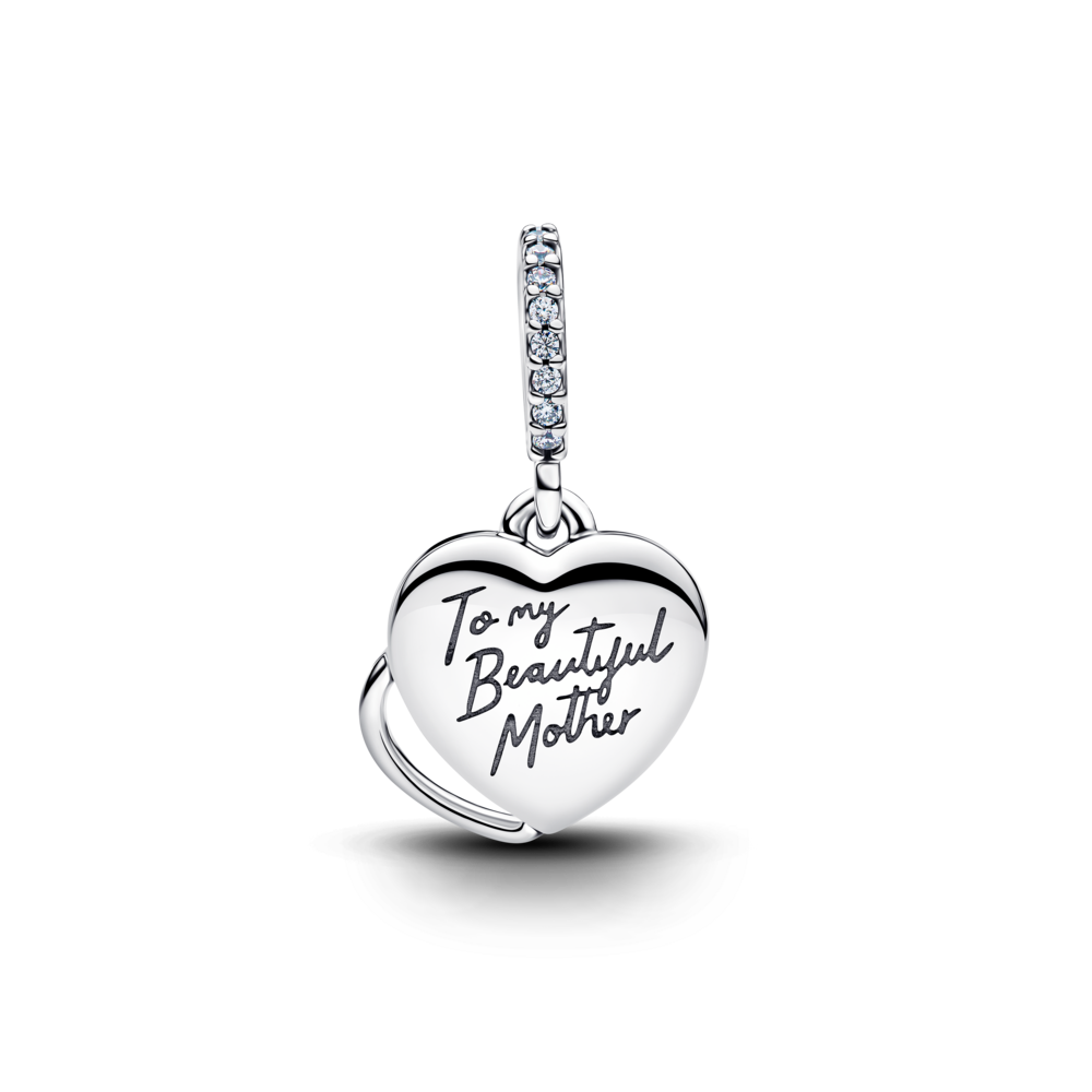 Dvigubas kabantis karoliukas „Graži mama“