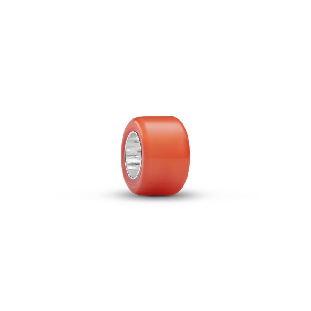 Oranžinio Murano stiklo mini karoliukas
