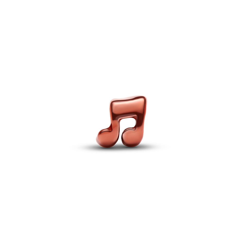 Oranžinės muzikos natos mini karoliukas