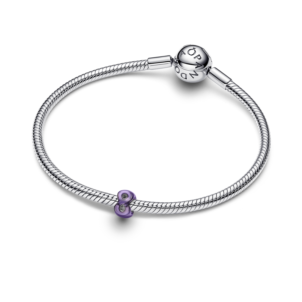 Violetinio begalybės simbolio mini karoliukas
