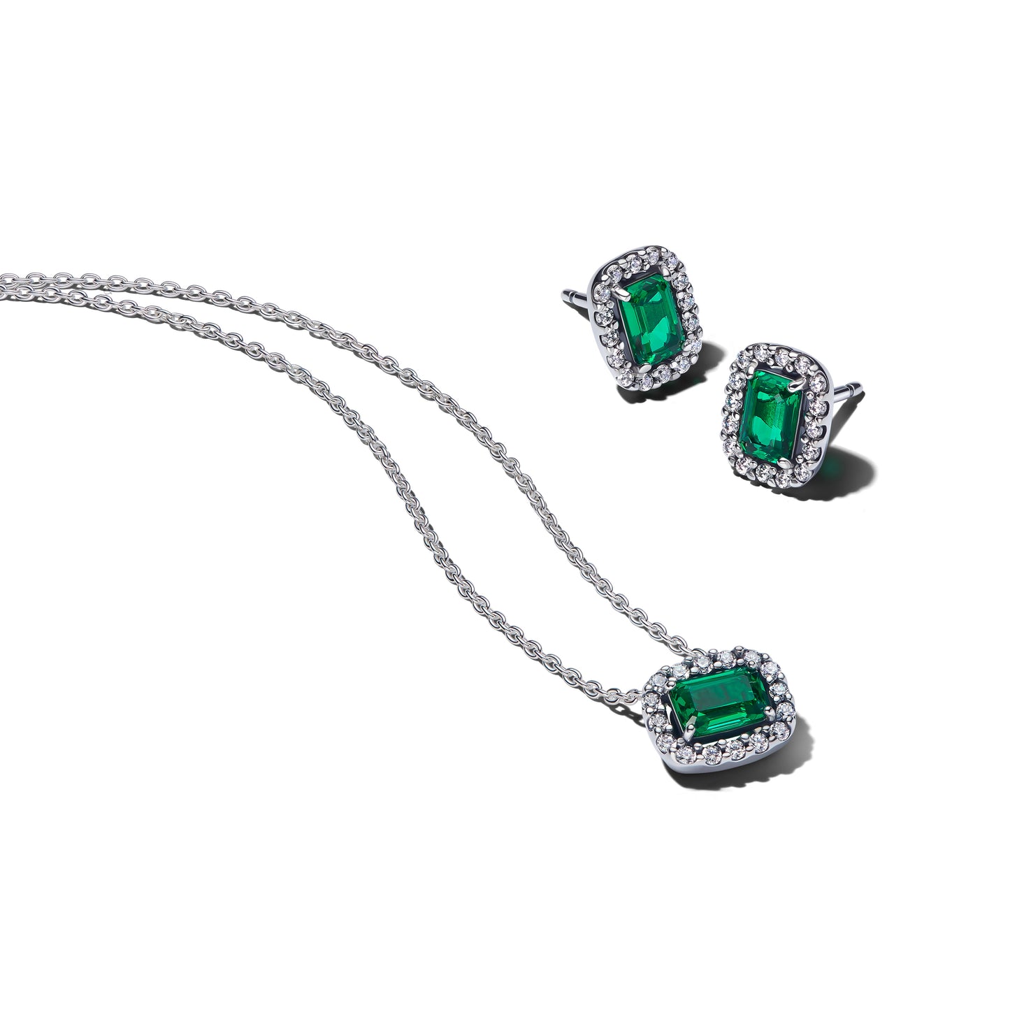 Papuošalų rinkinys „Spindinti žalia aureolė“